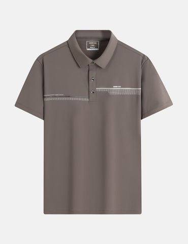 Áo polo nam cổ ép vải chính in ngang ngực