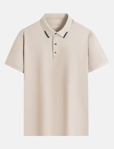 Áo polo nam ngắn tay cổ dệt trang trí