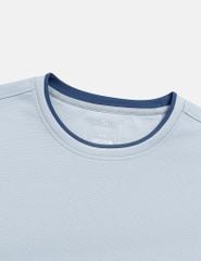 Áo nỉ cổ tròn nam đính mác dệt trên gấu