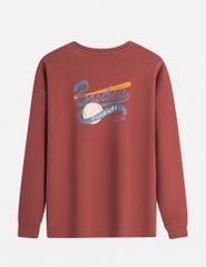 Áo nỉ cổ tròn nam hình in trước ngực dáng rộng