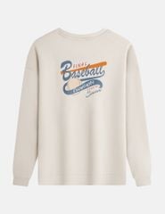 Áo nỉ cổ tròn nam hình in trước ngực dáng rộng