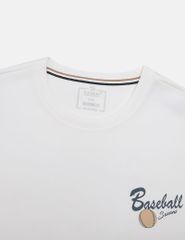 Áo nỉ cổ tròn nam hình in trước ngực dáng rộng