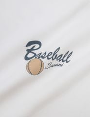 Áo nỉ cổ tròn nam hình in trước ngực dáng rộng