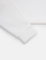 Áo nỉ cổ tròn nam hình in trước ngực dáng rộng