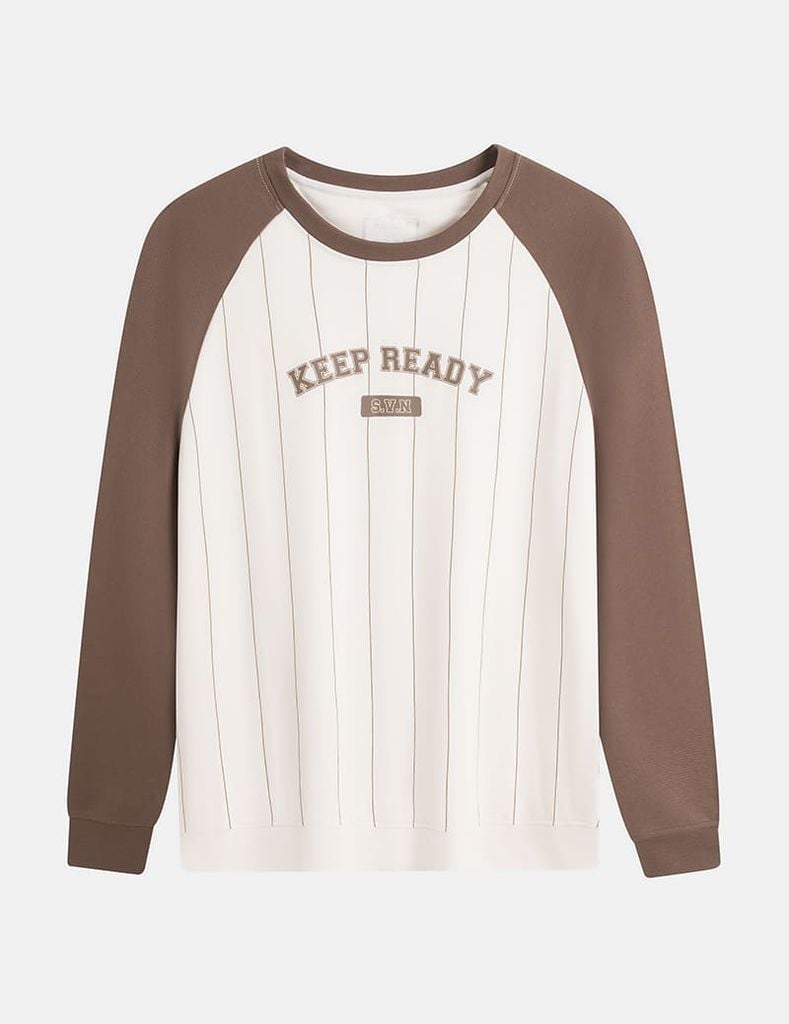 Áo nỉ cổ tròn nam phối hình in giữa ngực