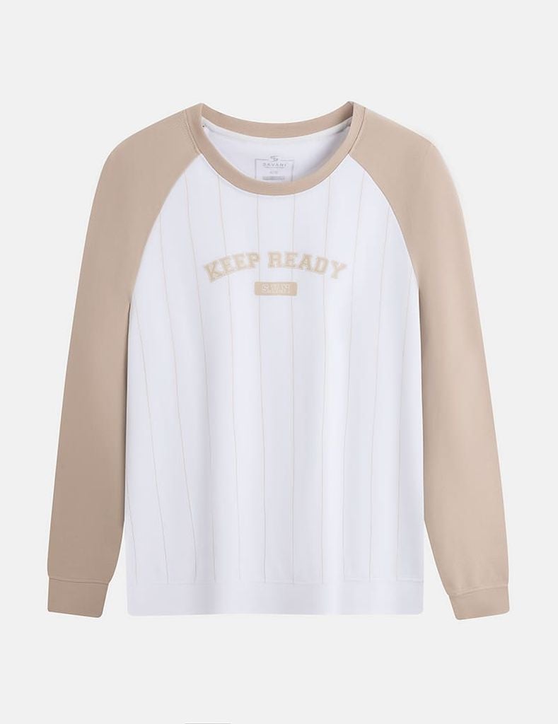 Áo nỉ cổ tròn nam phối hình in giữa ngực