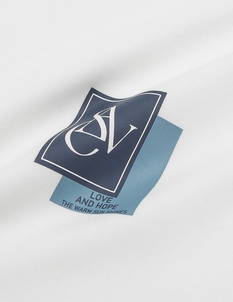 Áo nỉ cổ tròn nam phối dọc 2 bên tay in logo trước ngực