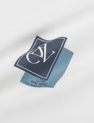 Áo nỉ cổ tròn nam phối dọc 2 bên tay in logo trước ngực