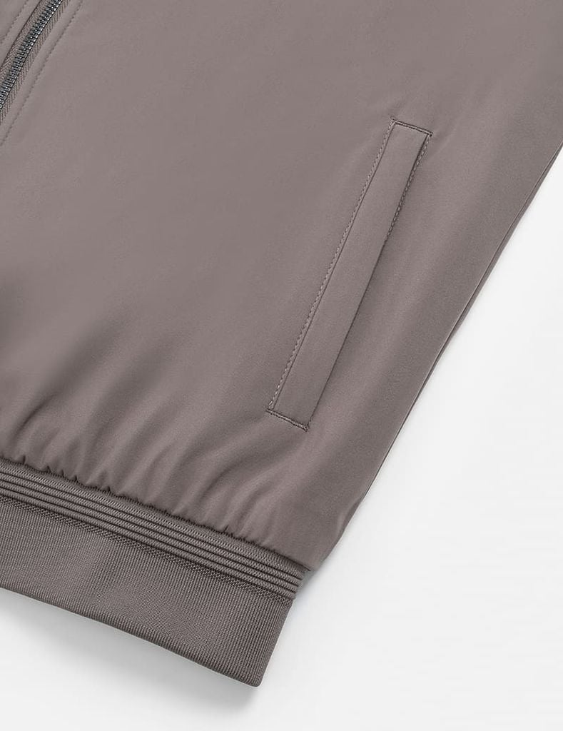 Áo khoác lót lông nam cổ dựng logo ngực