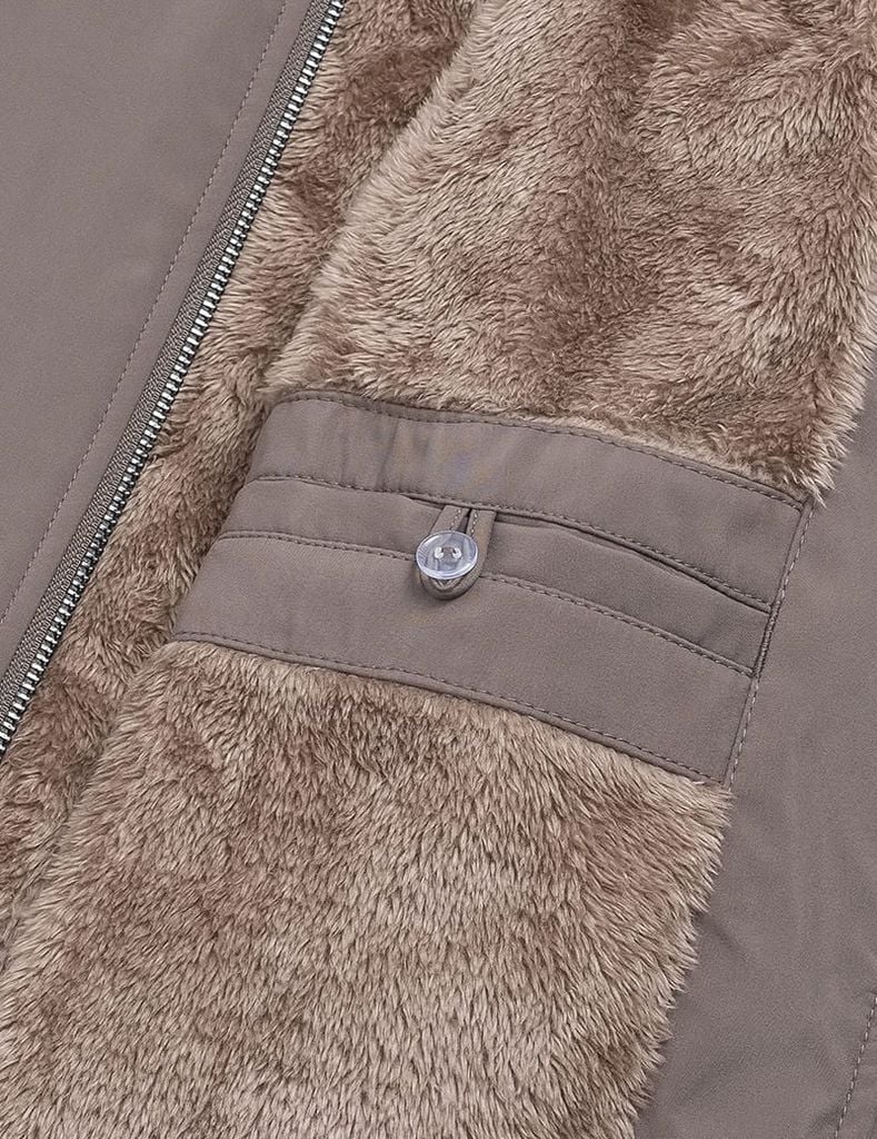 Áo khoác lót lông nam cổ dựng logo ngực