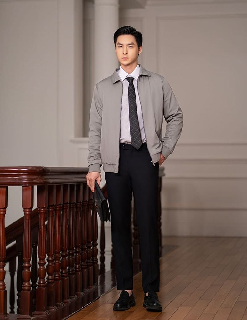 Áo khoác nam lót lông cổ bẻ