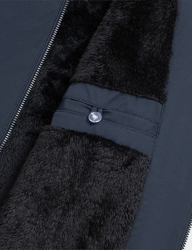 Áo khoác nam lót lông cổ bẻ