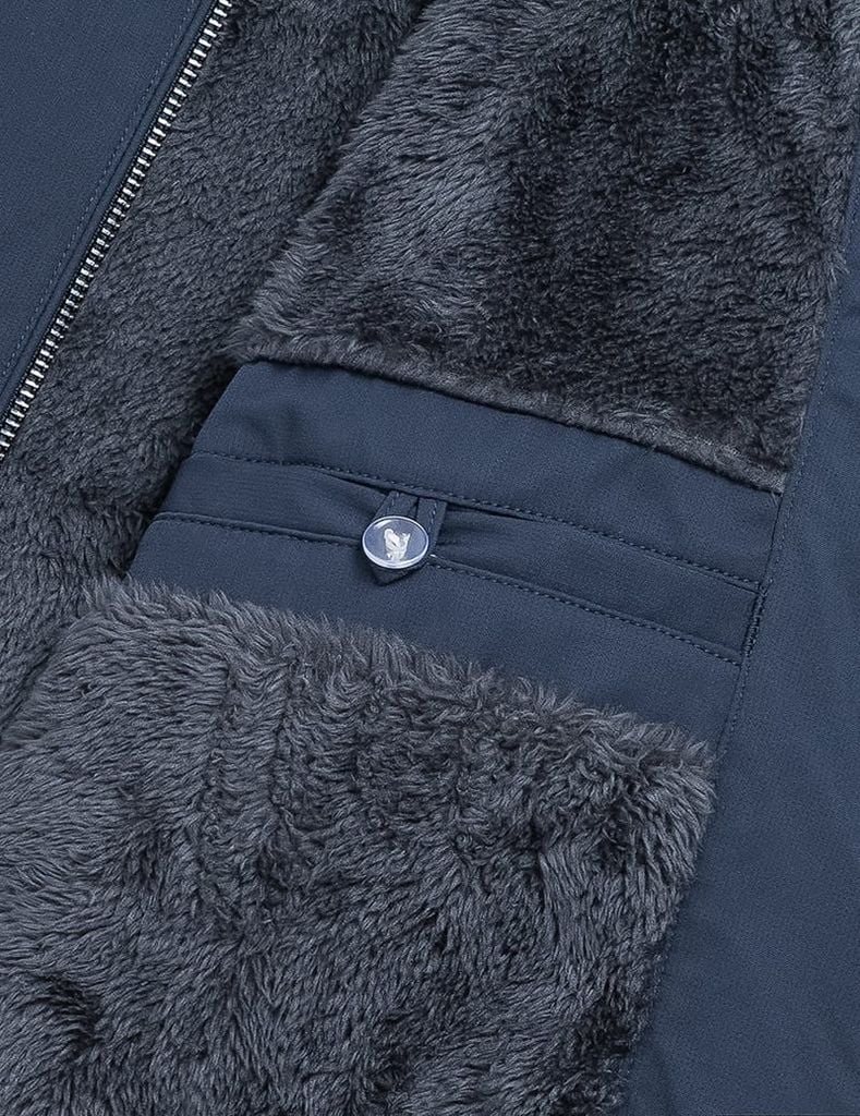 Áo khoác nam lót lông cổ bẻ