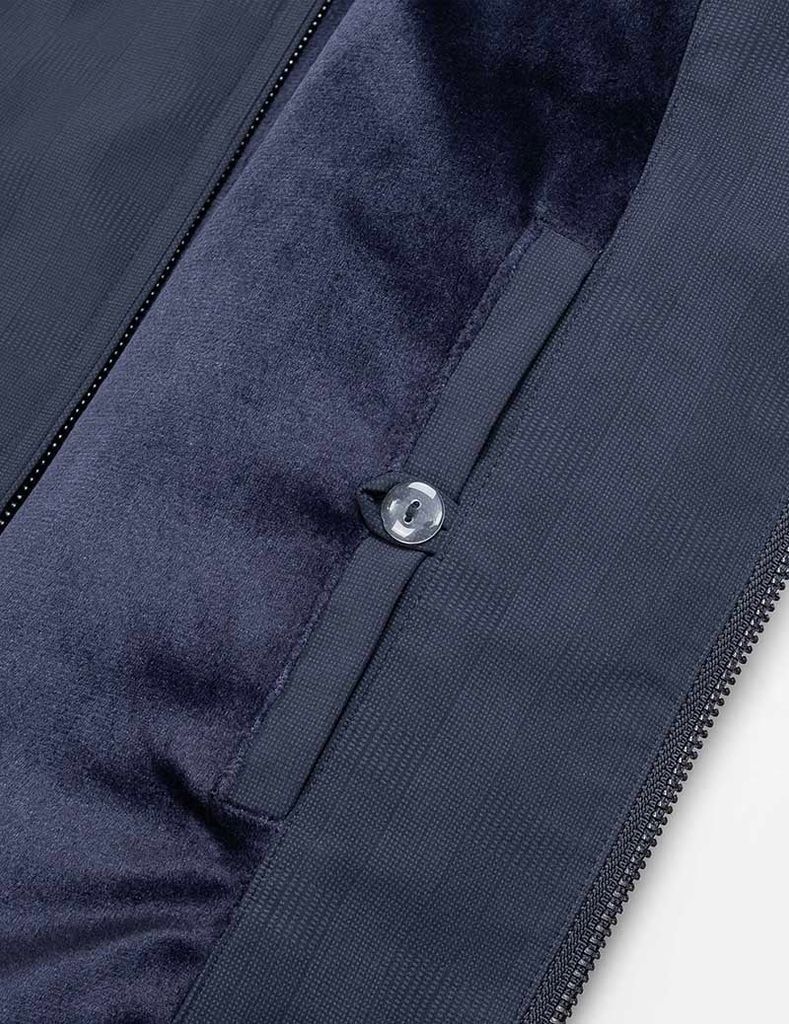 Áo khoác nam lót lông cổ dựng logo ngực