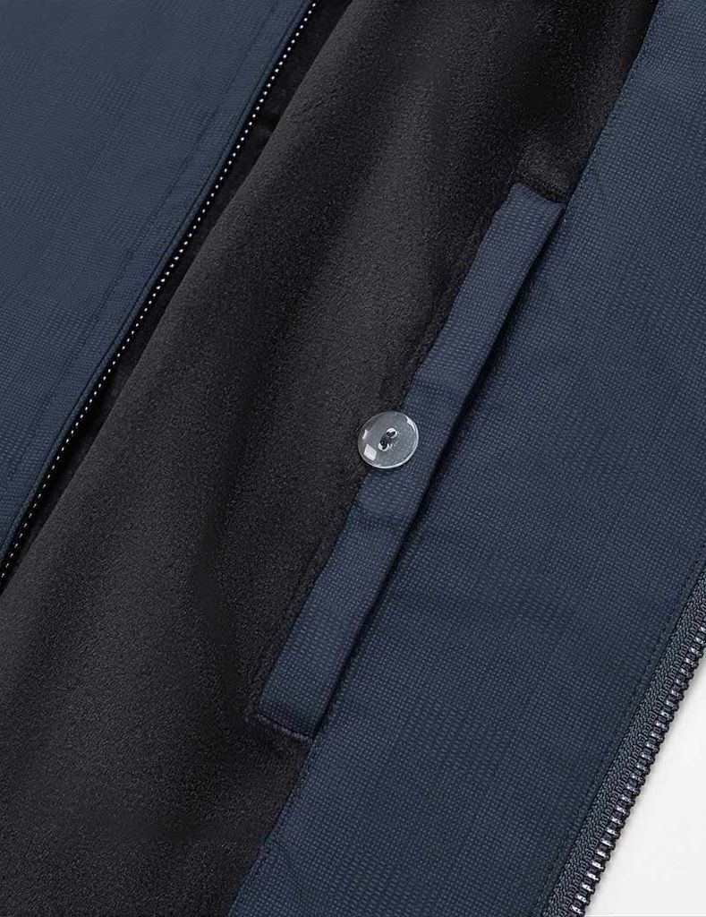 Áo khoác nam lót lông cổ dựng logo ngực