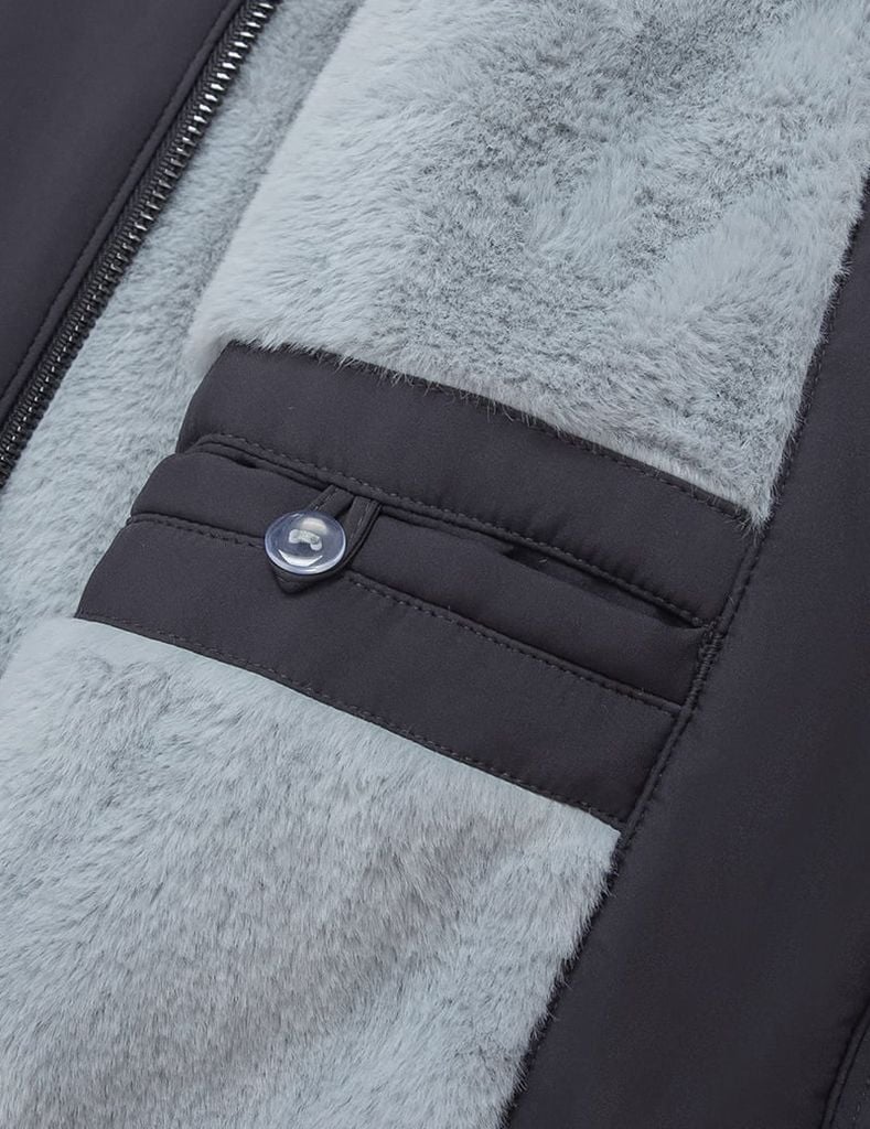 Áo khoác lót lông nam đính logo trước ngực