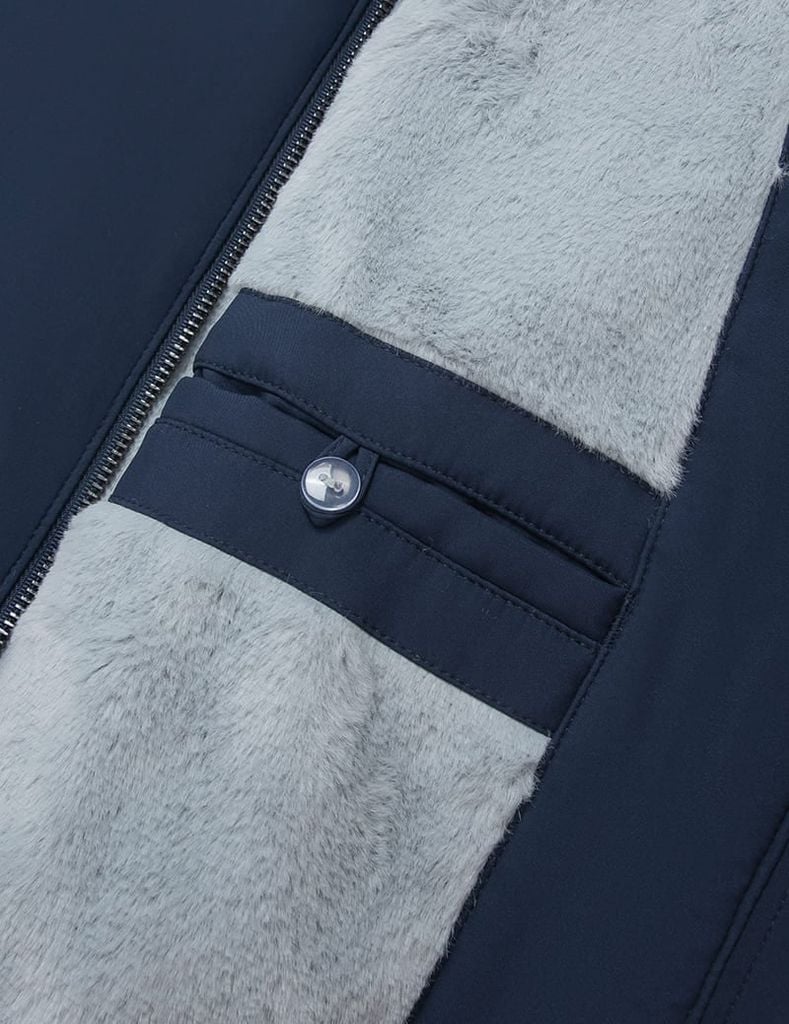 Áo khoác lót lông nam đính logo trước ngực