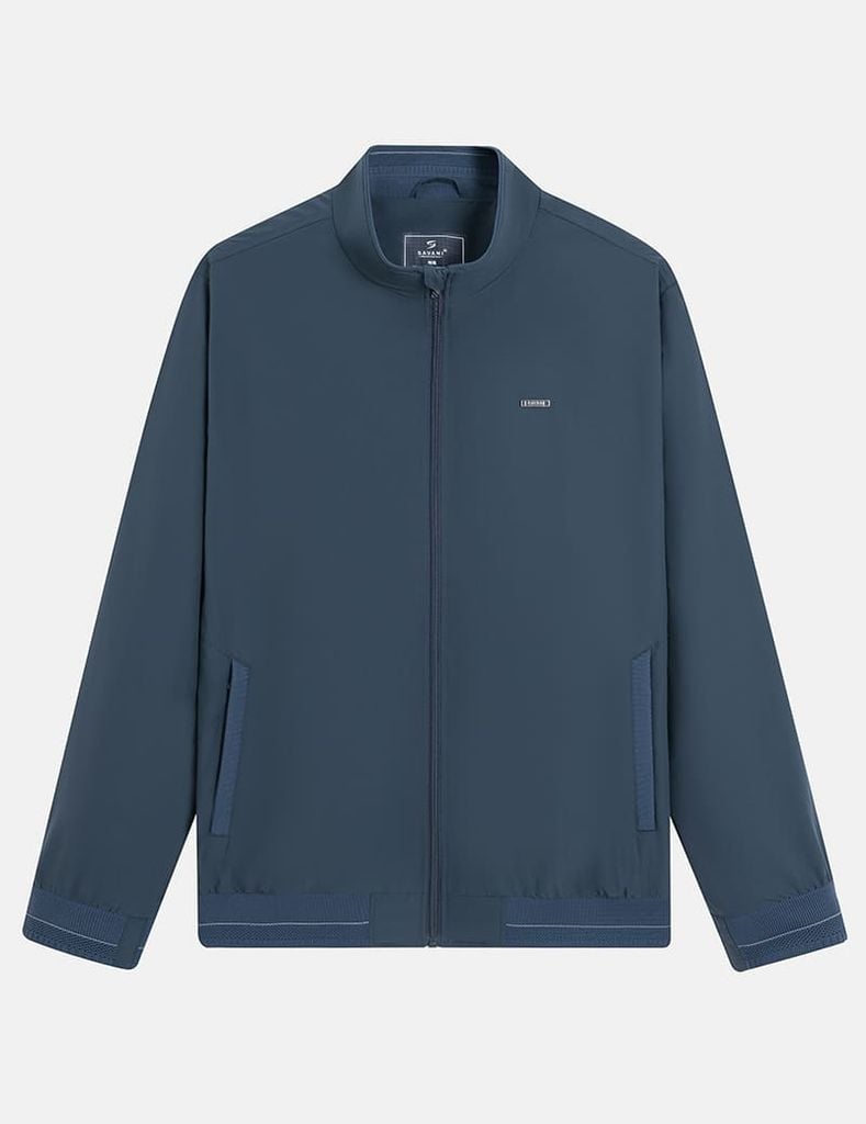 Áo khoác nam lót thường cổ đứng đính logo trước ngực