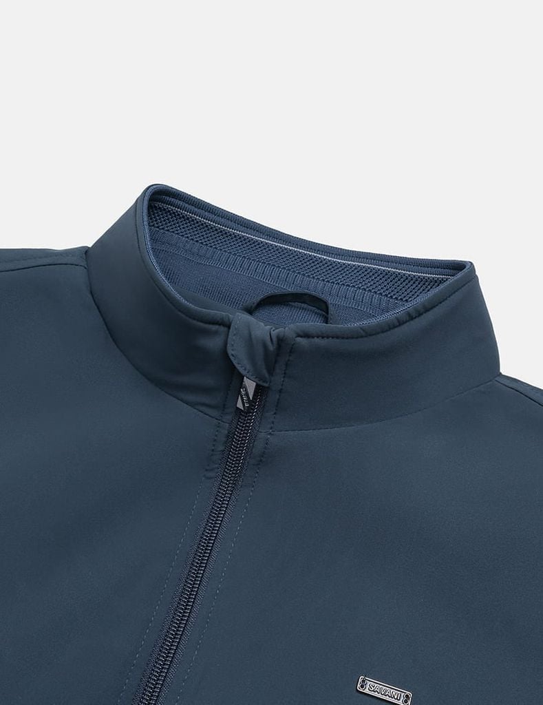 Áo khoác nam lót thường cổ đứng đính logo trước ngực