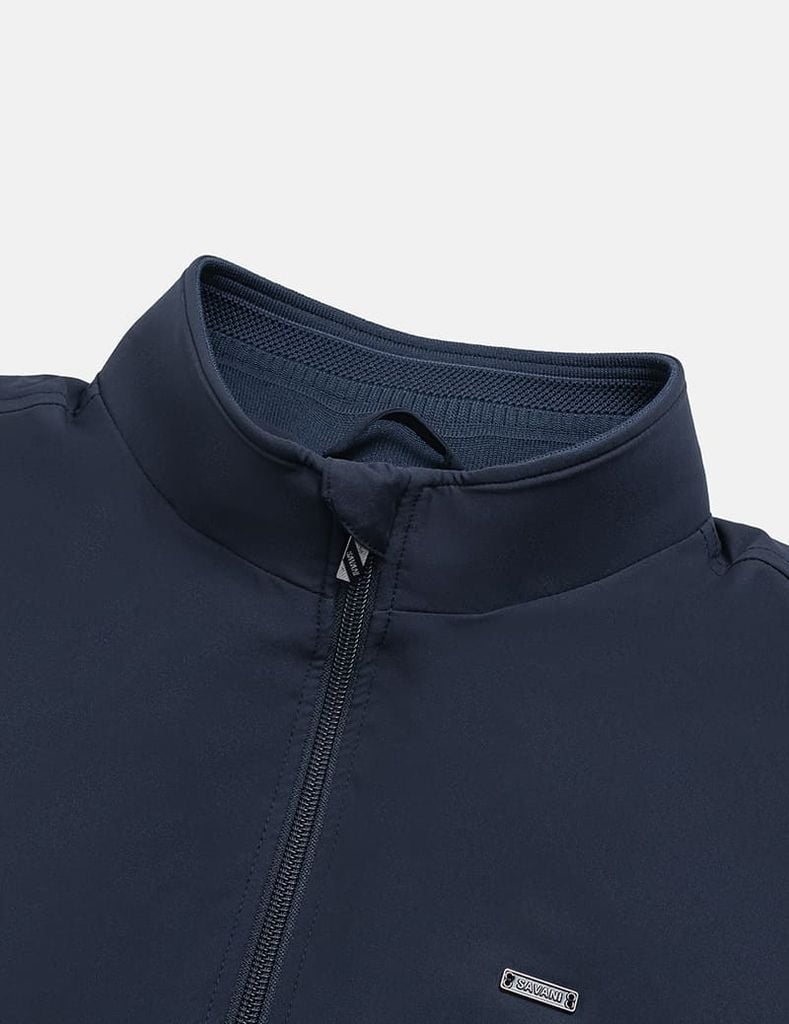 Áo khoác nam lót thường cổ đứng đính logo trước ngực