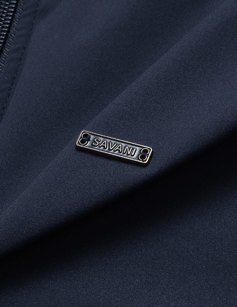 Áo khoác nam lót thường cổ đứng đính logo trước ngực