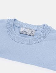 Áo len cổ tròn nam phối màu