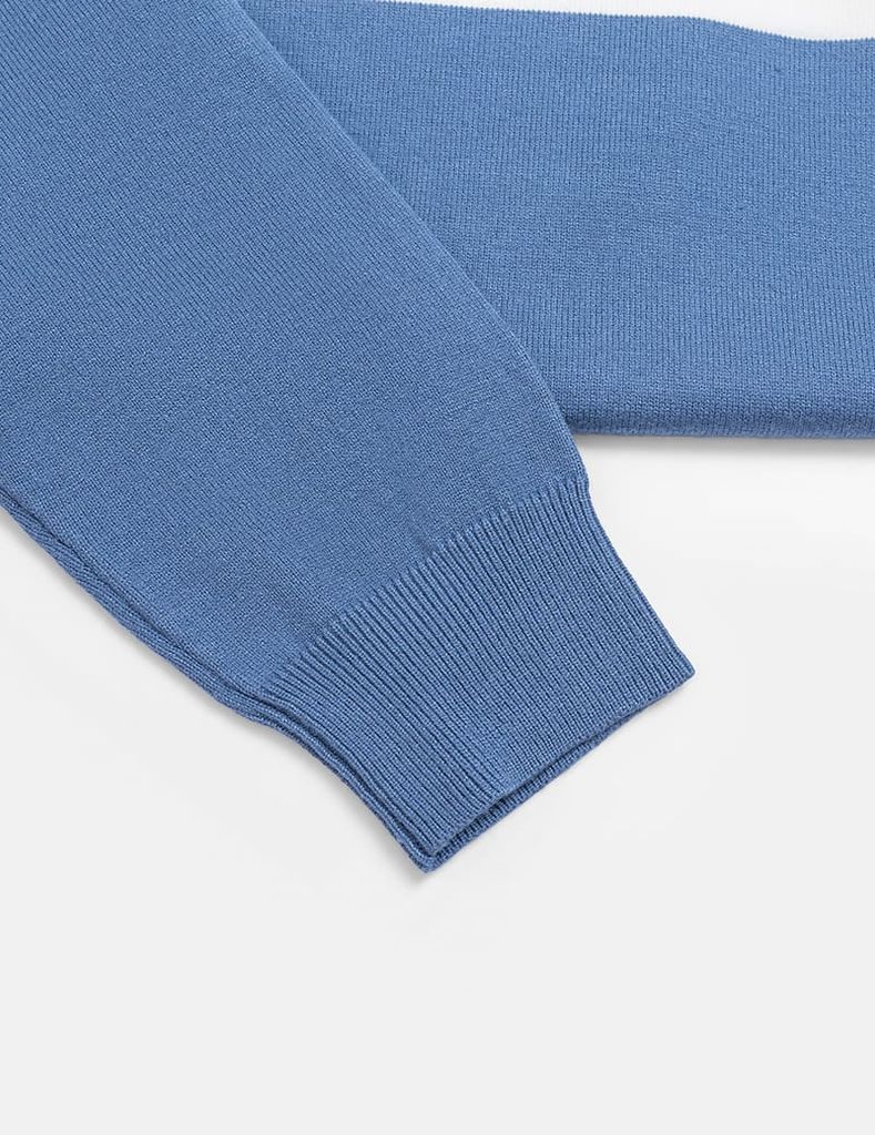 Áo len cổ tròn nam phối màu