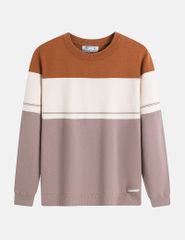 Áo len cổ tròn nam phối màu