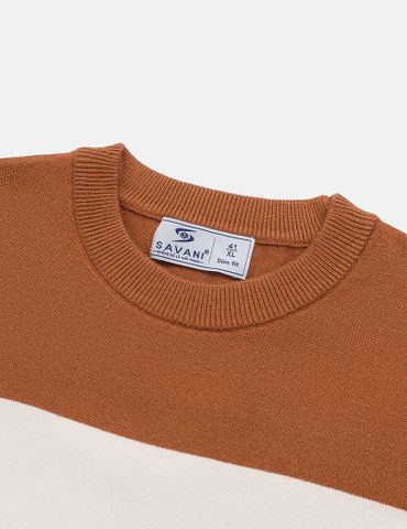 Áo len cổ tròn nam phối màu