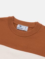 Áo len cổ tròn nam phối màu