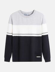 Áo len cổ tròn nam phối màu