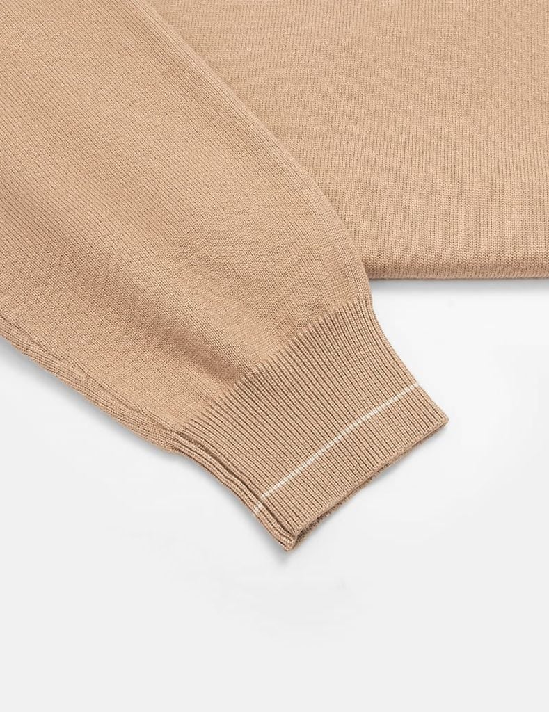 Áo len cổ tròn nam line cổ tay áo