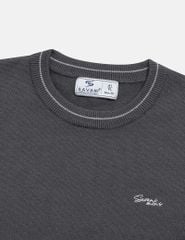 Áo len cổ tròn nam line cổ tay áo