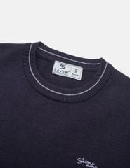 Áo len cổ tròn nam line cổ tay áo