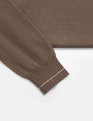 Áo len cổ tròn nam line cổ tay áo