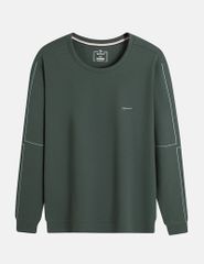 Áo nỉ cổ tròn nam in hai tay