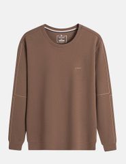 Áo nỉ cổ tròn nam in hai tay