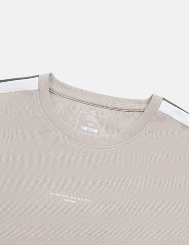 Áo nỉ cổ tròn nam vai phối màu