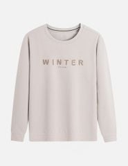 Áo nỉ cổ tròn nam hình thêu trước ngực