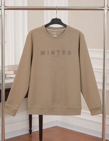 Áo nỉ cổ tròn nam hình thêu trước ngực