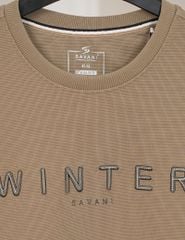 Áo nỉ cổ tròn nam hình thêu trước ngực