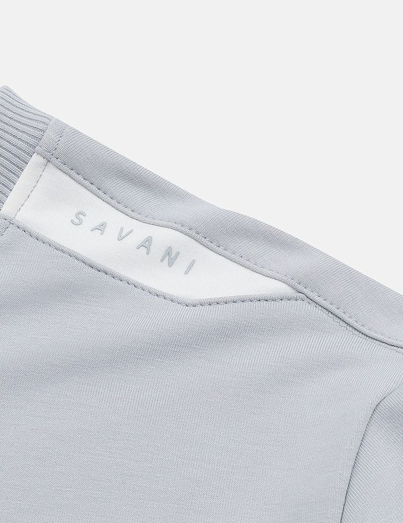 Áo nỉ cổ tròn nam phối vai khác màu