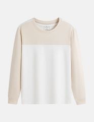 Áo nỉ nam cổ tròn phối màu thân trước