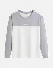 Áo nỉ nam cổ tròn phối màu thân trước