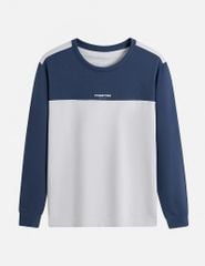 Áo nỉ nam cổ tròn phối màu thân trước