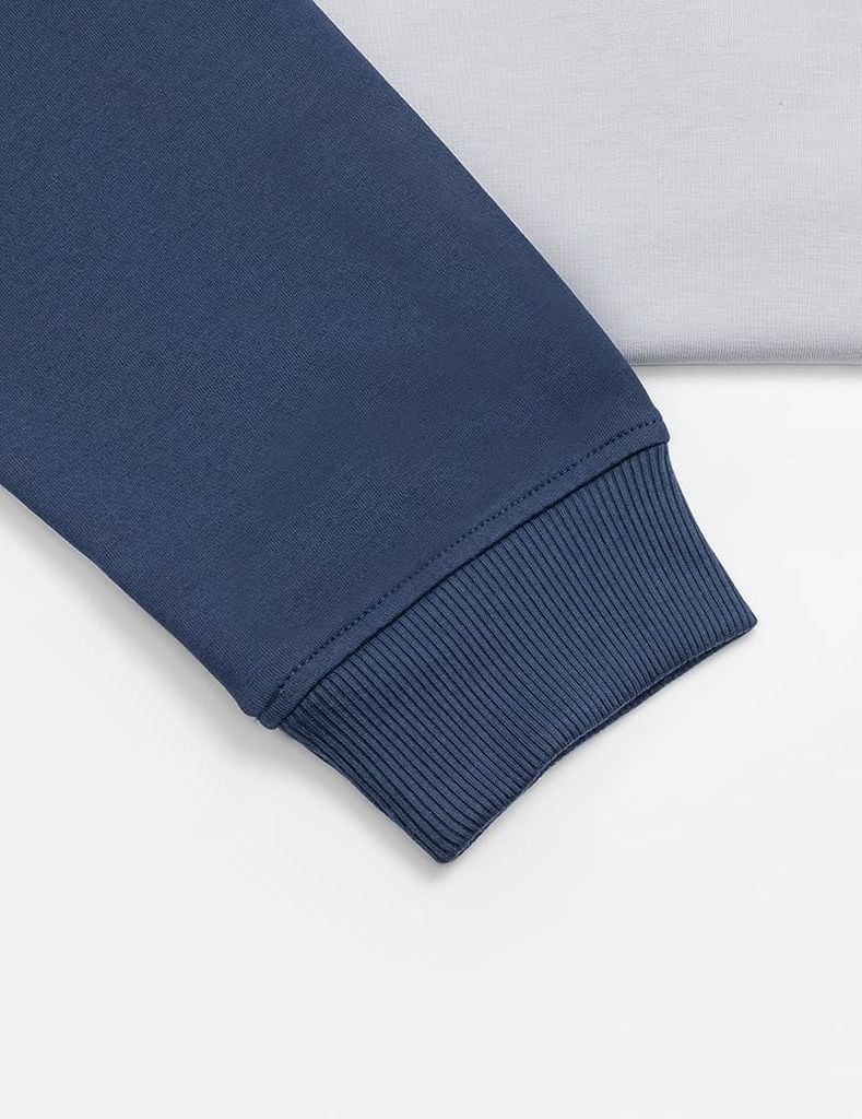 Áo nỉ nam cổ tròn phối màu thân trước