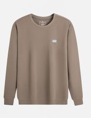 Áo nỉ nam cổ tròn mác cao su ngực