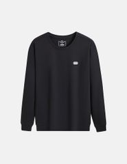 Áo nỉ nam cổ tròn mác cao su ngực