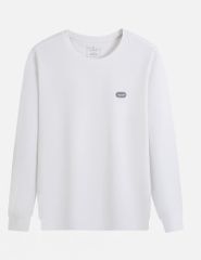 Áo nỉ nam cổ tròn mác cao su ngực