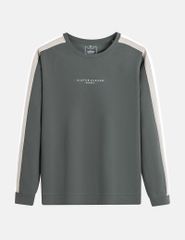 Áo nỉ cổ tròn nam vai phối màu